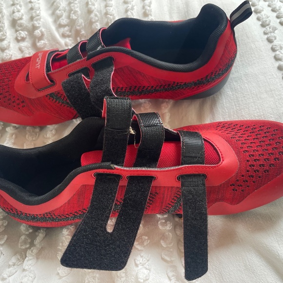 Red Cycling Shoes with Black Accents, size 48/14, worn twice, peloton pedals - Picture 8 of 10